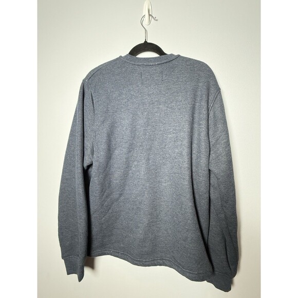 The American Outdoorsman Indigo Heather Sherpa Lined Waffle Henley Shirt Large - Picture 7 of 11